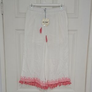 Hayden White and Pink Wide Leg Palazzo Style To Ankle Size L